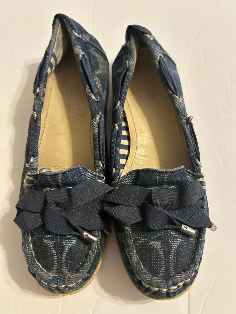Coach Denim Blue Women’s Bow Moccasin Loafers